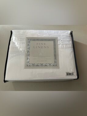 NWT Amrapur PCT KING Sheet Set Thread Count 1000 Pintuck Hem WHITE